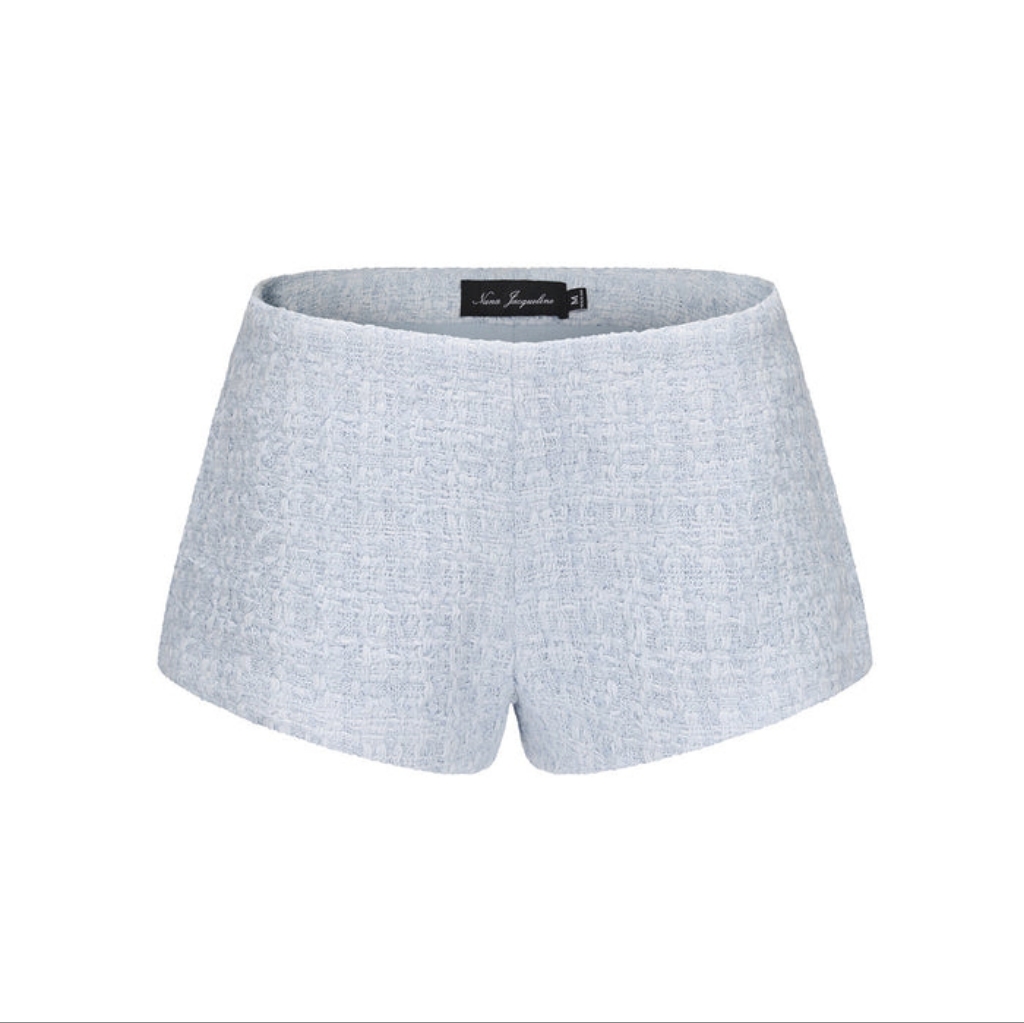 Annabella Textured Blue Woven Shorts